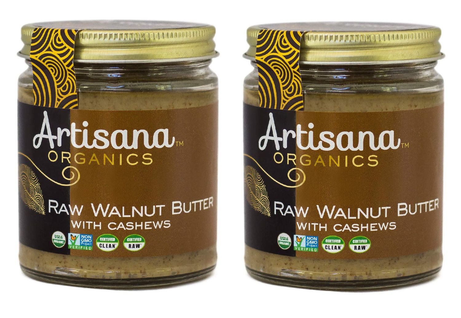 Artisana Organics Raw Walnut Butter with Cashews, 8 Ounce (Pack of 2)