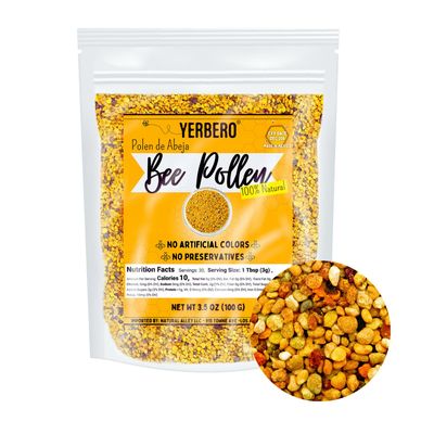 YERBERO - Premium Bee Pollen Granules 3.5 oz (100 G) | 100% Natural Bee Pollen, Polen de Abeja 100% Natural |Pure Natural Bee Pollen | Wildcrafted.