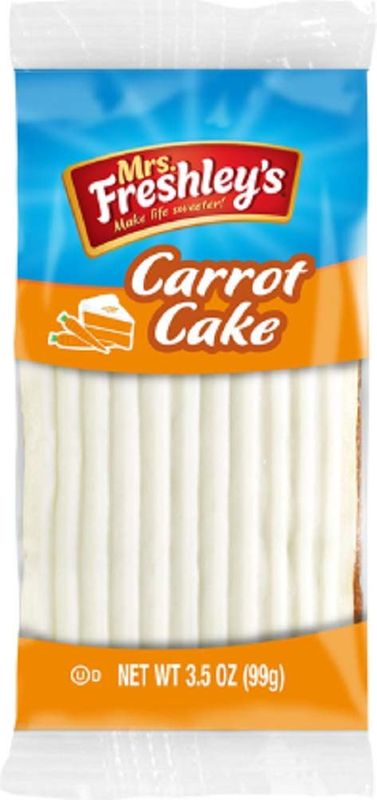 Mrs. Freshley's Iced Carrot Cake, Indivually Packaged, 3.5 oz | Pack of 8