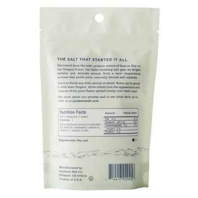 Jacobsen Salt Co. Pure Flake Sea Salt - Kosher Salt, Coarse, Non-Iodized Made in USA, Non-GMO, Steak Seasoning, Gourmet, Real Salt Flakes - 4oz