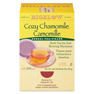Bigelow 10906 Cozy Chamomile Herbal Tea Pods, 1.90 oz, 18/Box