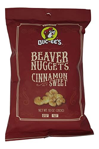 Buc-ee&#39;s Beaver Nuggets Cinnamon Sweet Flavored Snack Puffs, Gluten Free, One 10 Ounce Bag