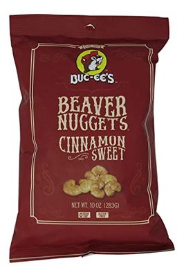 Buc-ee&#39;s Beaver Nuggets Cinnamon Sweet Flavored Snack Puffs, Gluten Free, One 10 Ounce Bag