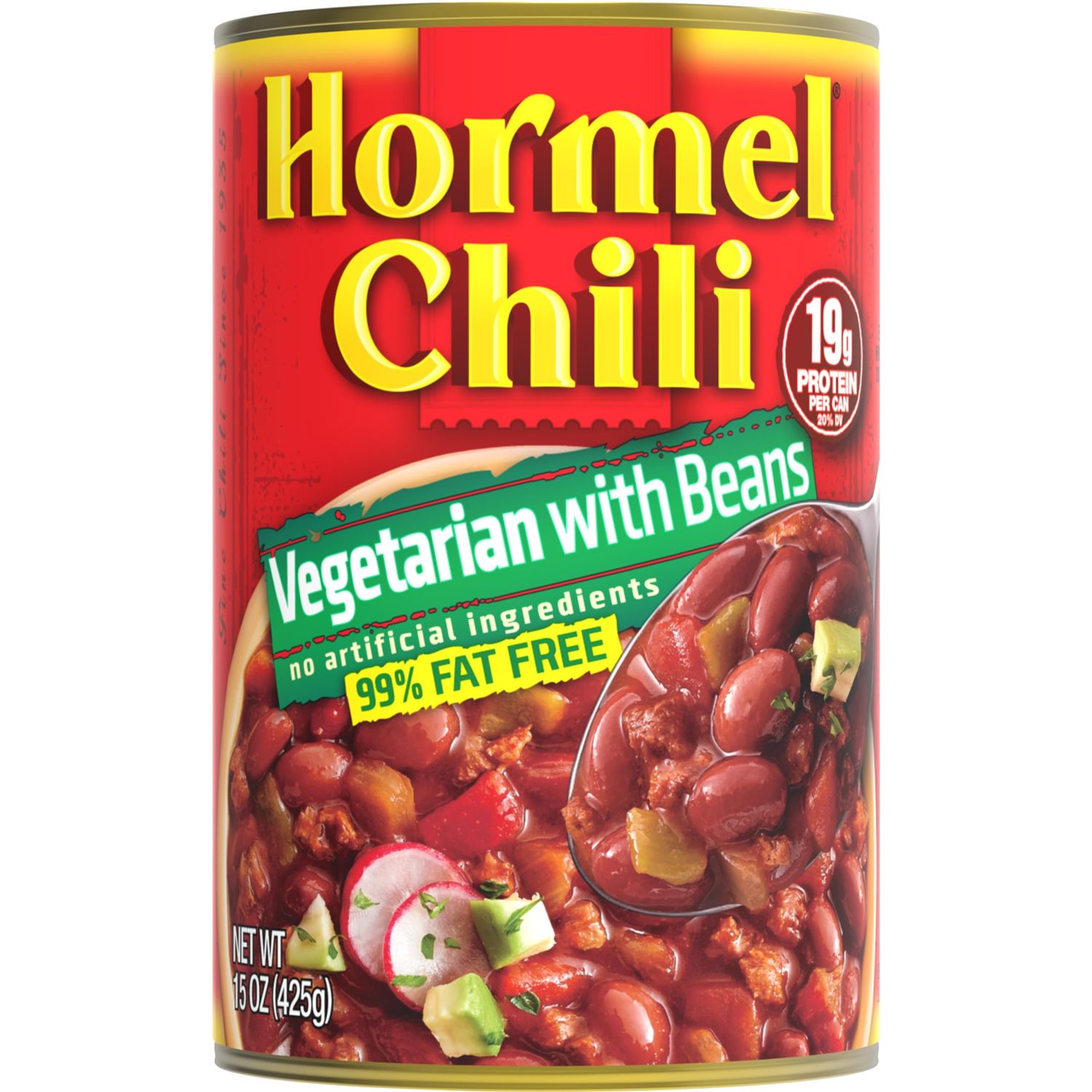 HORMEL Chili Vegetarian with Beans, 99% Fat Free, 15 Oz, 12 Pack