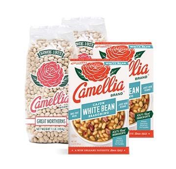 Camellia Brand Dried Great Northern Beans &amp; White Bean Seasoning (2 of Each)