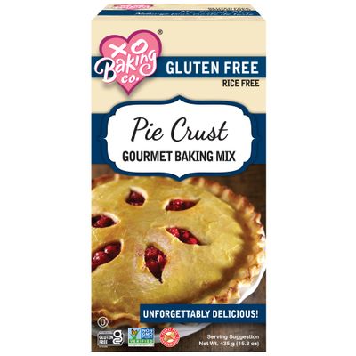 XO Baking Gluten Free Pie Crust Gourmet Baking Mix; Non-GMO; Kosher; Rice Free; Soy Free; Dairy Free; Peanut Free; No Preservatives; No Artificial Flavors or Colors, 15.3oz