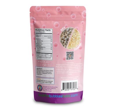LYCHEE Flavor Boba Tea Tapioca Pearls Ready in 5 Minutes by Buddha Bubbles Boba