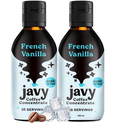 Javy Coffee Concentrate - Cold Brew Coffee, Perfect for Instant Iced Coffee, Cold Brewed Coffee and Hot Coffee, 2 Pack - French Vanilla