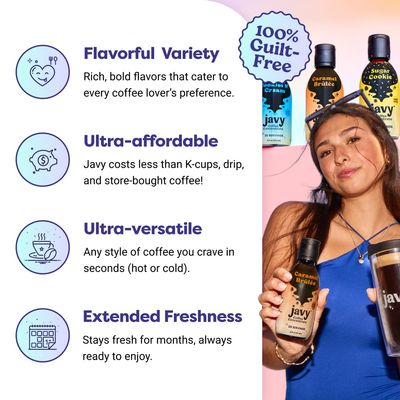 Javy Coffee Concentrate - Cold Brew Coffee, Perfect for Instant Iced Coffee, Cold Brewed Coffee and Hot Coffee, 2 Pack - French Vanilla