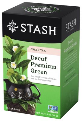Stash Tea Decaf Premium Green Tea - Decaf, Non-GMO Project Verified Premium Tea with No Artificial Ingredients, 18 Count (Pack of 6) - 108 Bags Total