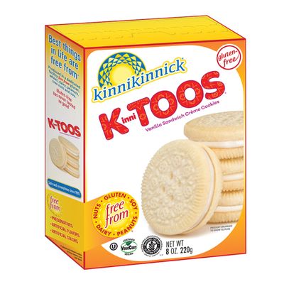 Kinnikinnick - KinniTOOS Vanilla Sandwich Cream Cookies - Gluten Free, Allergy Friendly Vegan Cookies - 8 oz. Box