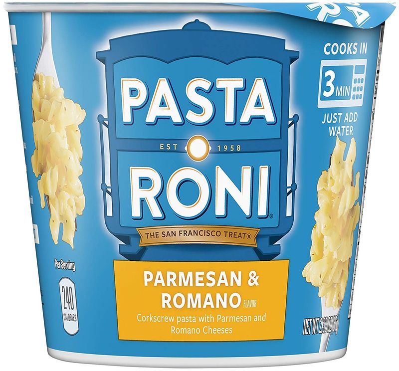 Quaker Roni Cups Mix 2.32 oz Pack of Cups, Parmesan &amp; Romano Cheese Pasta, 27.84 Ounce, (Pack of 12)