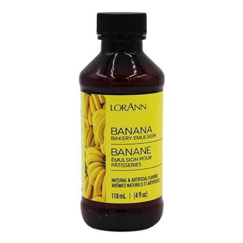 Lorann Oils Banana Bakery Emulsion: True Banana Emulsion, Ideal for Boosting Fruit Tones in Cakes, Cookies &amp; Desserts, Gluten-Free, Keto-Friendly, Banana Extract Substitute Essential for Your Kitchen