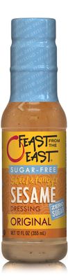 Feast From The East Sugar-Free Sesame Dressing 12oz Keto Friendly Zero Sugar No Carb Gluten Free Chinese Chicken Salad Dressing (Pack of 1)