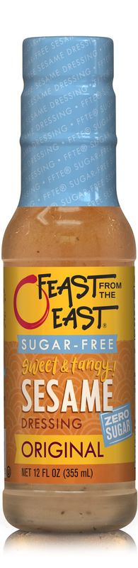 Feast From The East Sugar-Free Sesame Dressing 12oz Keto Friendly Zero Sugar No Carb Gluten Free Chinese Chicken Salad Dressing (Pack of 1)