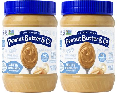 Peanut Butter &amp; Co. White Chocolatey Wonderful Peanut Butter, Non-GMO Project Verified, Gluten Free, Vegan, 16 Ounce (Pack of 2)