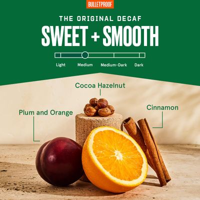 Bulletproof Original Medium Roast Ground Decaf Coffee, 12 Ounces, 100% Arabica Coffee Sourced from Central and South America