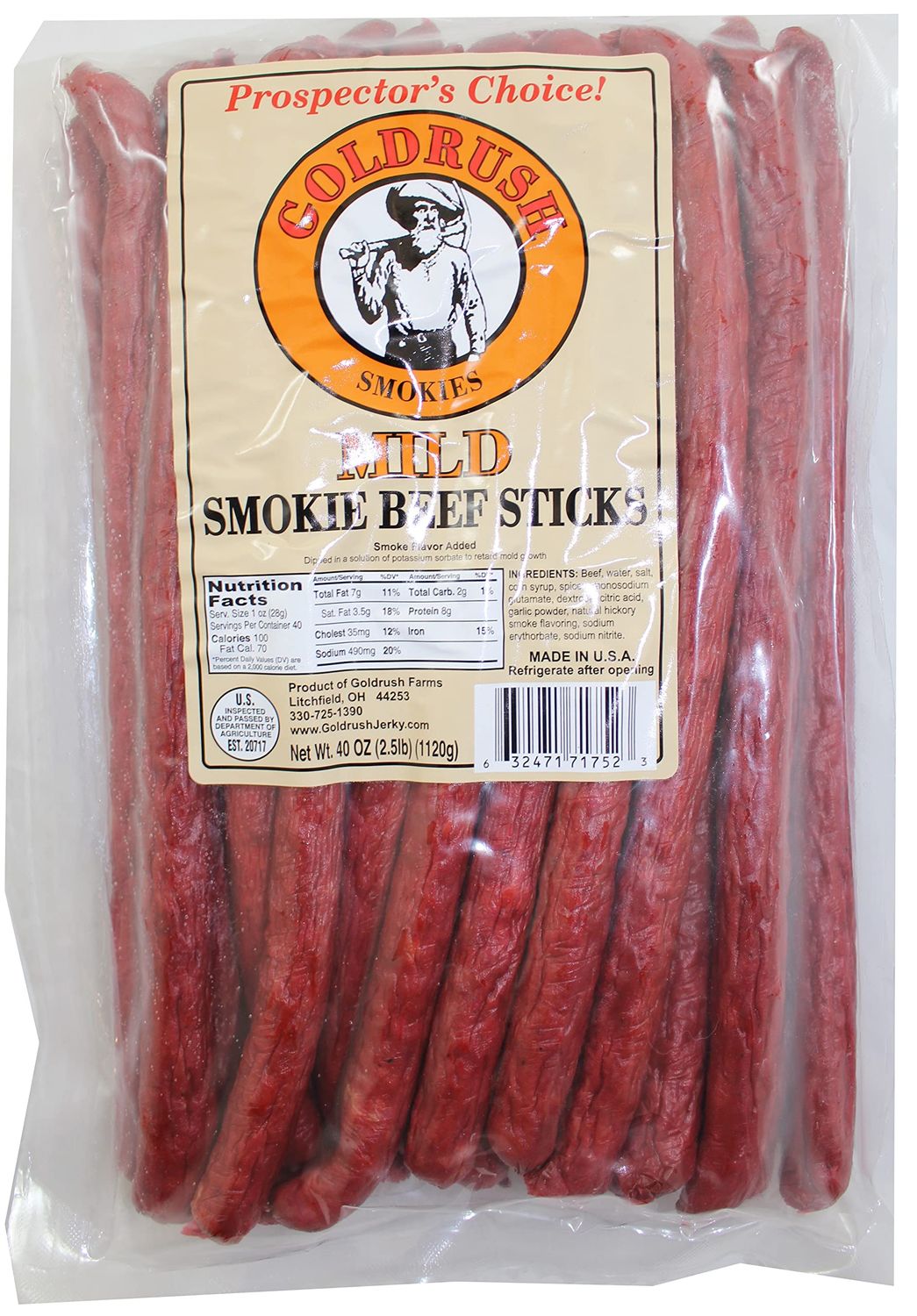 Gold Rush Mild Beef Smokies 2.5 Lb. Bag