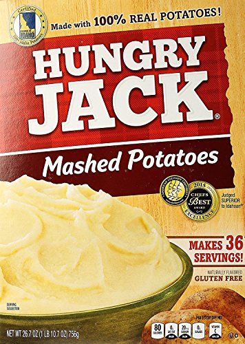 Hungry Jack Instant Mashed Potatoes, Naturally Flavored - Family Size 26.7 Ounce Box