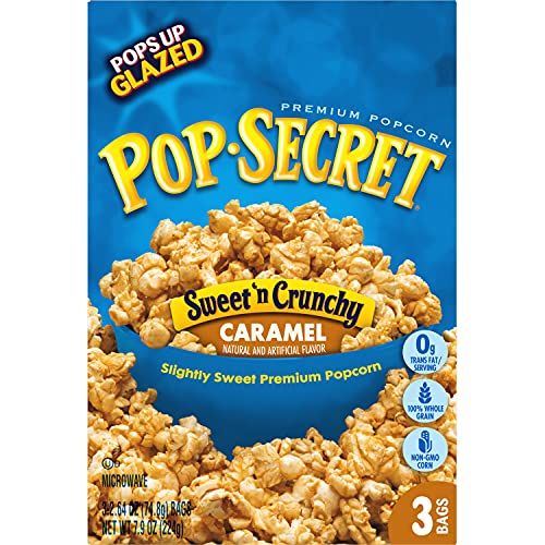 Pop Secret Popcorn, Sweet &#39;n Crunchy Caramel Microwave Popcorn, 2.64 Oz Bags, 3 Count, Pack of 6