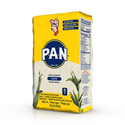 P.A.N. White Corn Meal - Pre-cooked Gluten Free and Kosher Flour for Arepas (5 lb/Pack of 1)