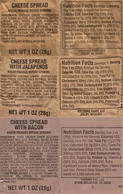 MRE Cheddar Cheese Spread Combo - 24 Pack