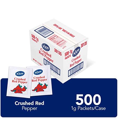 N&#39;Joy Crushed Red Pepper | 1g Packets, 500 Count | Single Serve Portion | Bulk Size
