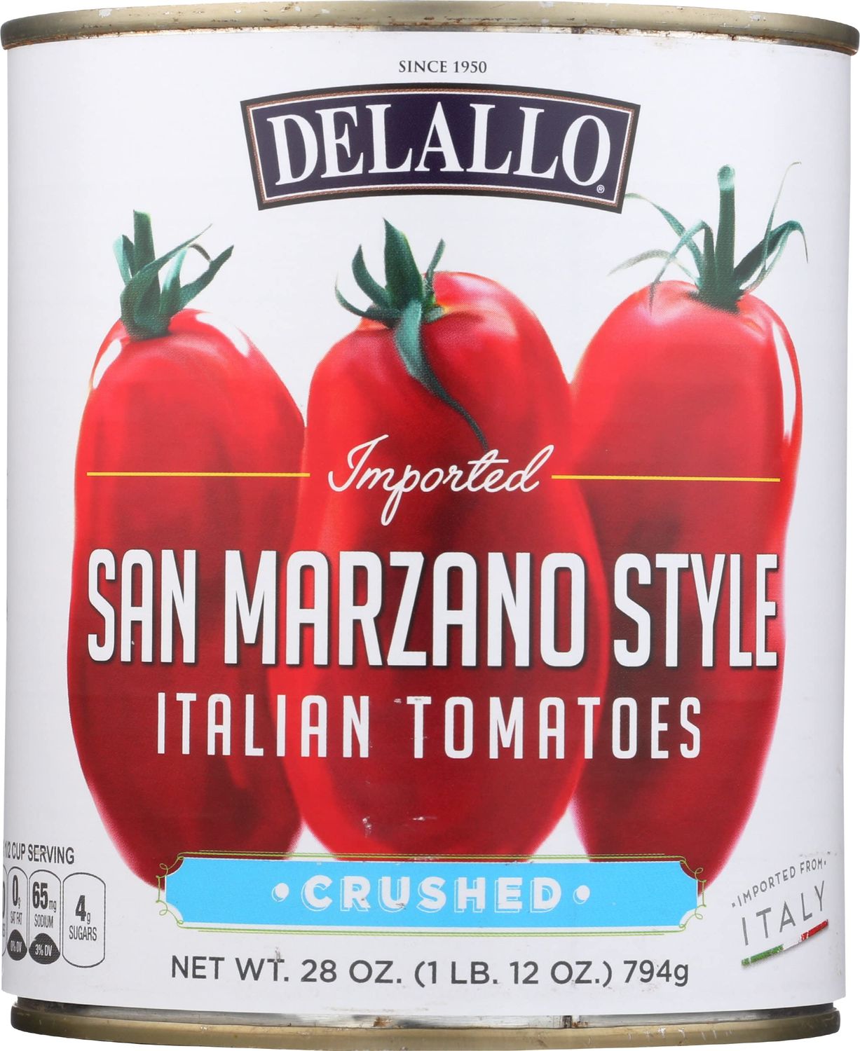 Delallo Tomato Crushed San Mrzano, 28 Oz (Pack Of 12)