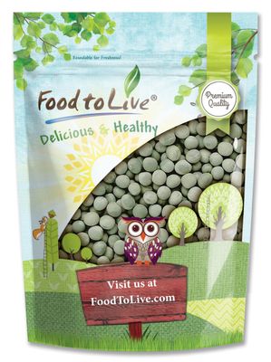 Food to Live - Whole Dried Green Peas, 5 Pounds Green Vatana, Sproutable, Vegan, Kosher, Bulk. Pre-Soak Needed. Rich in Protein, Fiber, Potassium. Great for Green Curry, Pea Soup, Stews.
