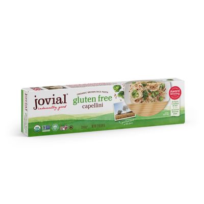 Jovial Whole Grain Brown Rice Capellini Pasta - Pasta Capellini, Capellini Pasta, Whole Grain Pasta, Organic Pasta, Gluten Free, Dairy Free, Brown Rice Pasta, Made in Italy - 12 Oz, 12 Pack