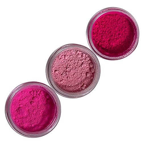 EDIBLE PETAL DUST SET OF 3 : HOT PINK/FRENCH ROSE/PINK (4 grams each container) Dust By Oh! Sweet Art Corp