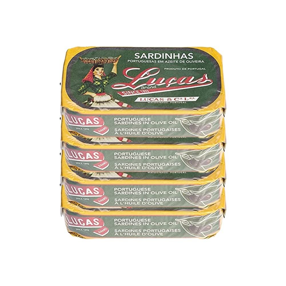 Luas Portuguese Sardines in Olive Oil - Pack of Four 4.23oz Cans - Product of Portugal