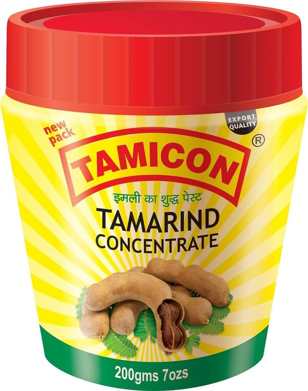 Tamicon Tamarind Concentrate | Sweet &amp; Sour Tamarind Paste | Authentic South Indian Style Flavor | Perfect for Curries, Sauces, Dips &amp; Soups | 7.05 Oz/200gm