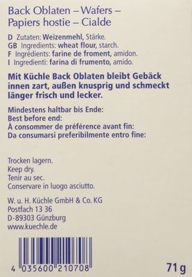 Wafer Papers for Baking - 100 round 70mm papers by Kuchle