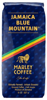 Marley Coffee Talkin&#39; Blues, Jamaica Blue Mountain Naturally Grown Ground Coffee, 8-Ounce Bag