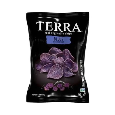 Terra Vegetable Chips, Blues Chips with Sea Salt, 1 Oz (Pack of 24)
