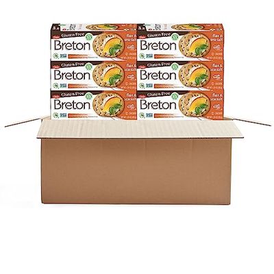 Dare Breton Gluten Free Entertaining Crackers, Original with Flax  Gluten Free Party Snacks with no Artificial Colors or Flavors  4.76 Ounces (Pack of 6)