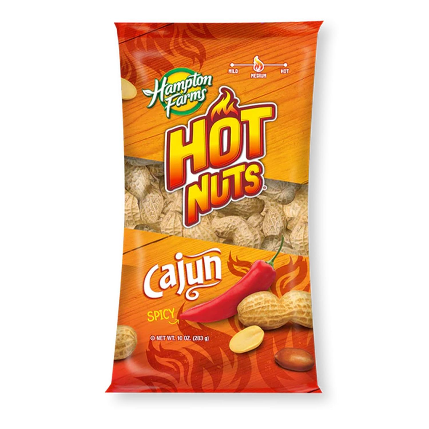 Hampton Farms - USA Grown All-Natural - Fancy Roasted In-Shell Cajun Peanuts - 10 oz. Bag