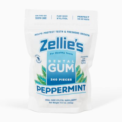 Zellie&#39;s | 100% Xylitol Sugar Free Chewing Gum (Peppermint, 240 Count (Pack of 1))