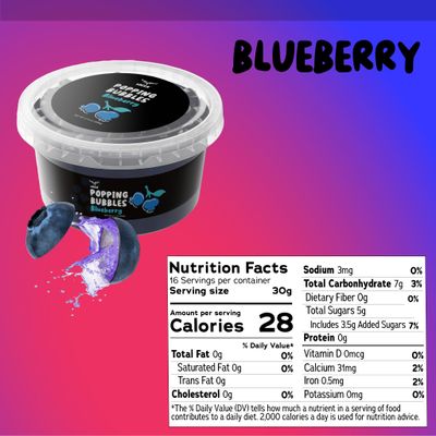 Blueberry Popping Boba Pearls, Premium Boba Popping Pearls with Real Fruit Juice Bursting Boba Pearls Popping Bubbles Instant Tapioca Pearls for Bubble Tea Kit Boba Tea Kit for Kids (1 Pack x 17oz)