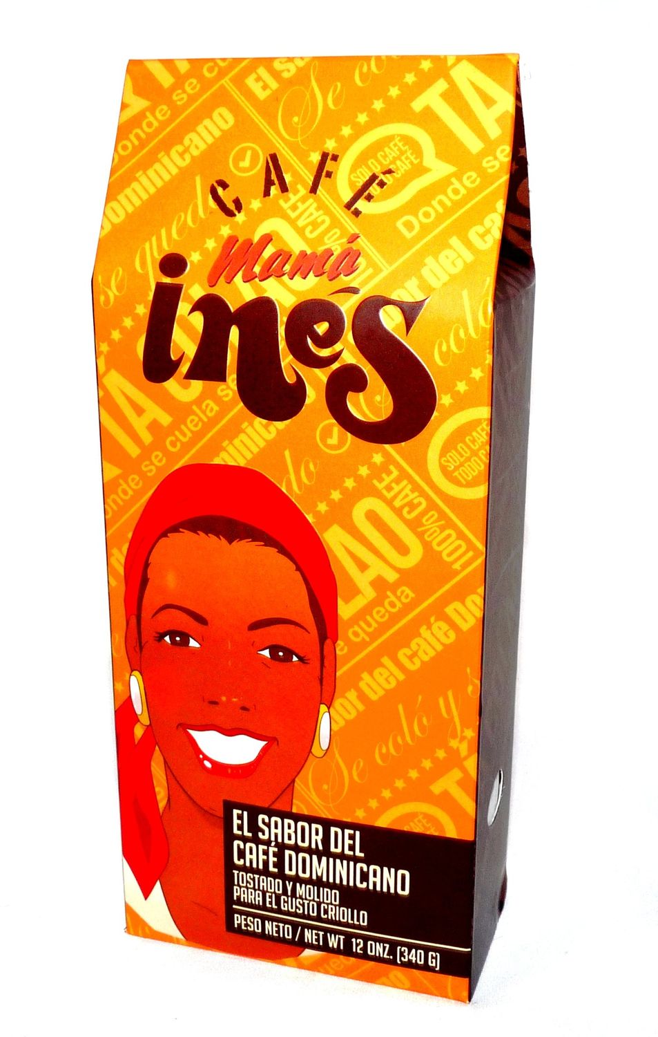 Cafe Mama Ines Traditional Dominican Ground Coffee Bag 12 Oz