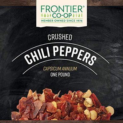 Frontier Co-op Red Chili Flakes, 1lb Bulk Bag - All-Natural Crushed Red Pepper Flakes - Ideal for Cooking, Seasoning & Spicing Up Your Meals, Kosher