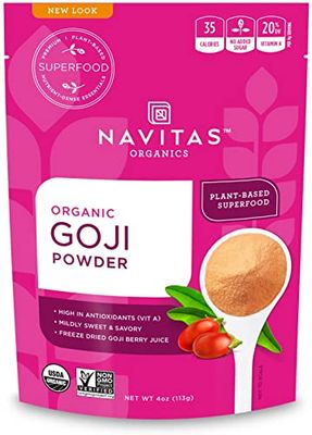 Navitas Organics Goji Powder, 4oz. Bag, 12 Servings - Organic, Non-GMO, Sun-Dried, Sulfite-Free