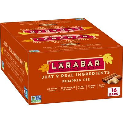 Larabar Limited Edition Pumpkin Pie, Gluten Free Vegan Fruit &amp; Nut Bars, 16 Bars, 25.6 oz Box