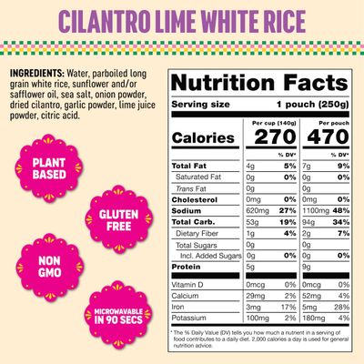 SOMOS Cilantro Lime White Rice - Gluten Free, Non-GMO, Vegan &amp; Microwavable Meals Ready to Eat - Delicious, Healthy &amp; Convenient - Perfect for Burrito Bowls, Tostadas &amp; More | 8.8 oz (Pack of 6)