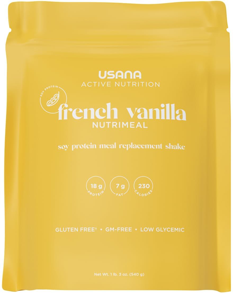 USANA Nutrimeal Meal Replacement Shake - French Vanilla - NON-GMO - Gluten Free - Low Glycemic - 540 Grams - 9 Servings