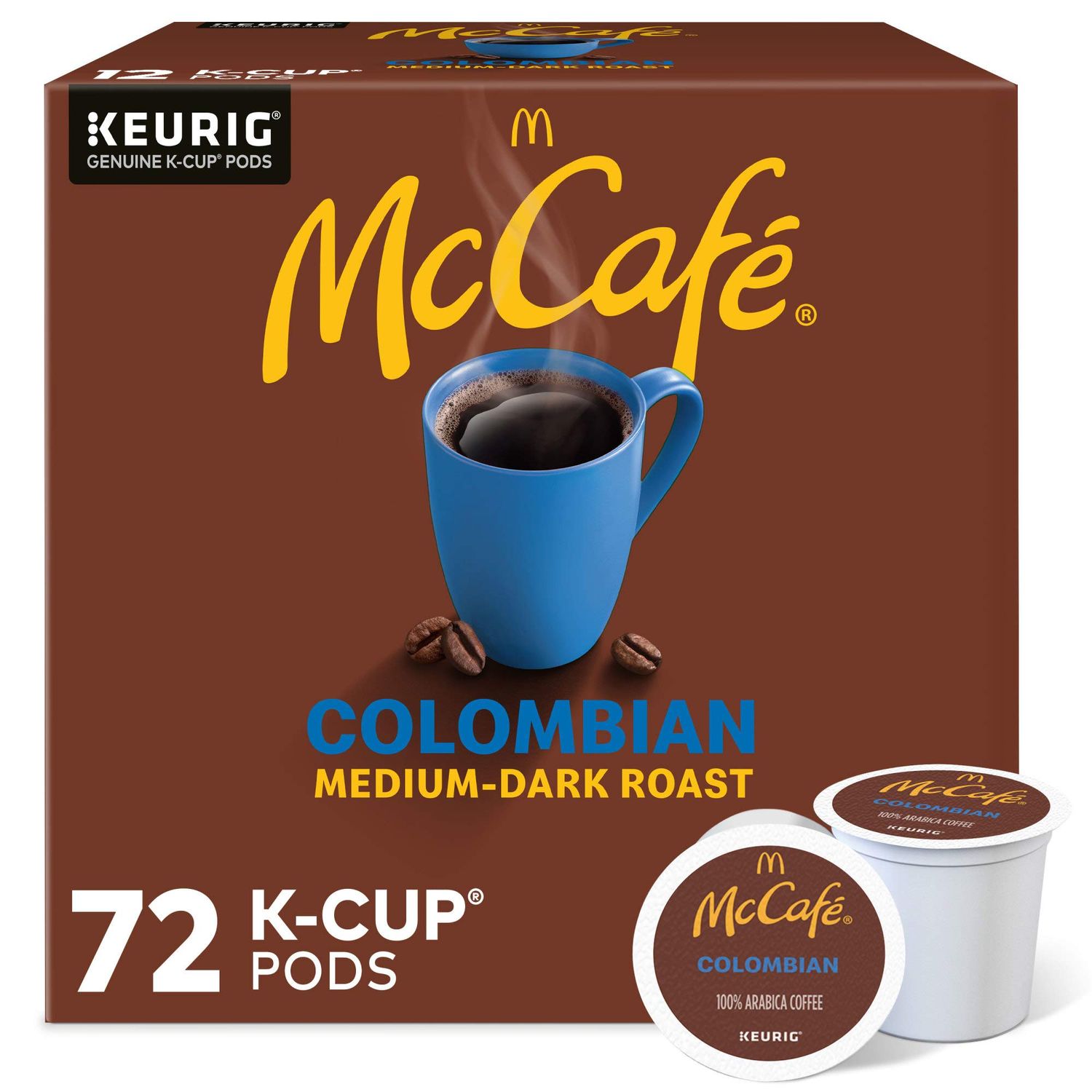 McCafe Colombian, Single Serve Coffee Keurig K-Cup Pods, Medium Roast, 72 Count