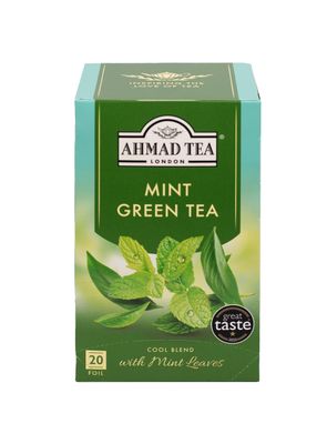 Ahmad Tea Mint Mystique Flavored Green Tea with Mint Leaves, 20-Count Boxes (Pack of 6)