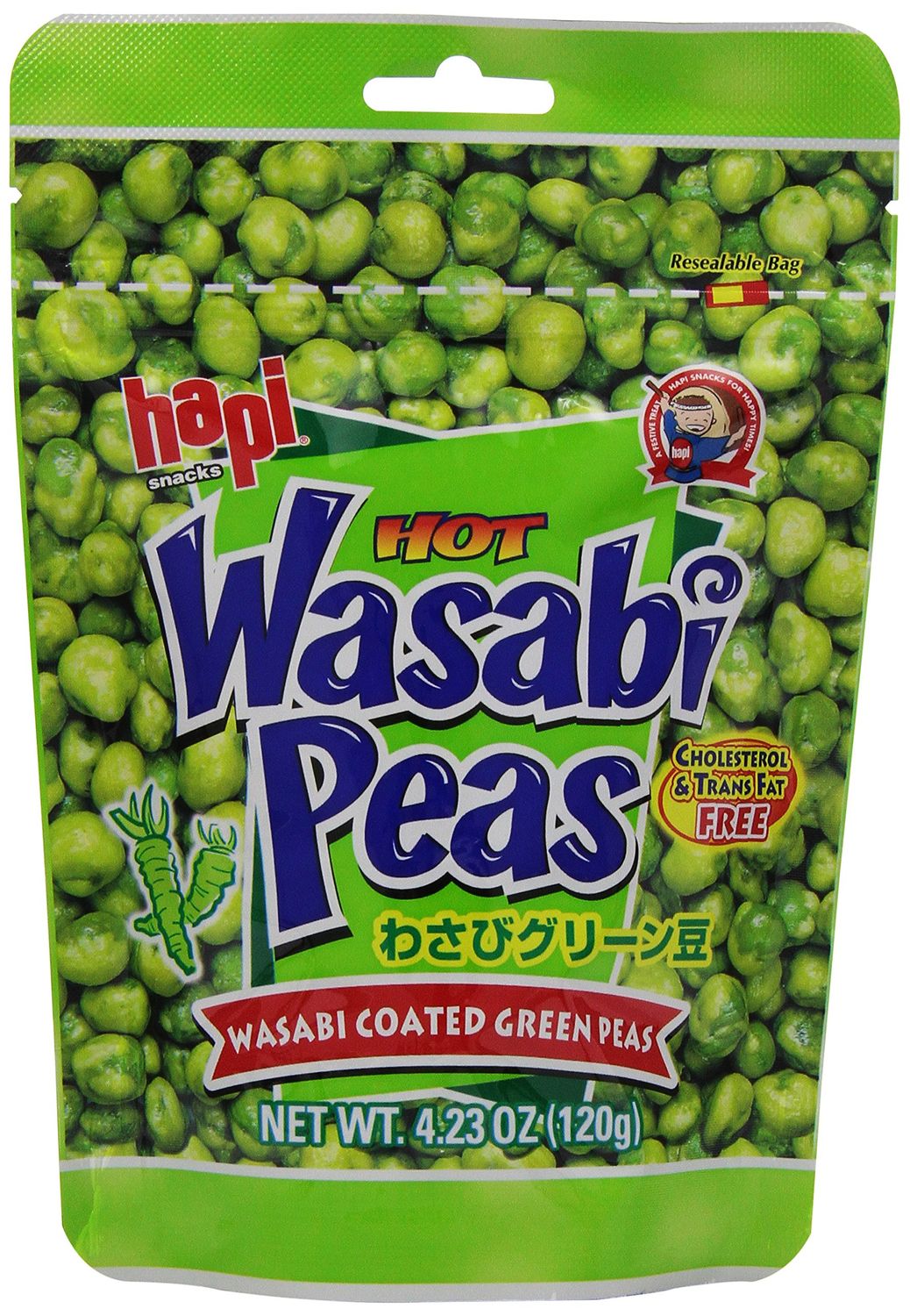 Hapi Wasabi Pea Pouch, 4.23 Ounce (Pack of 12)