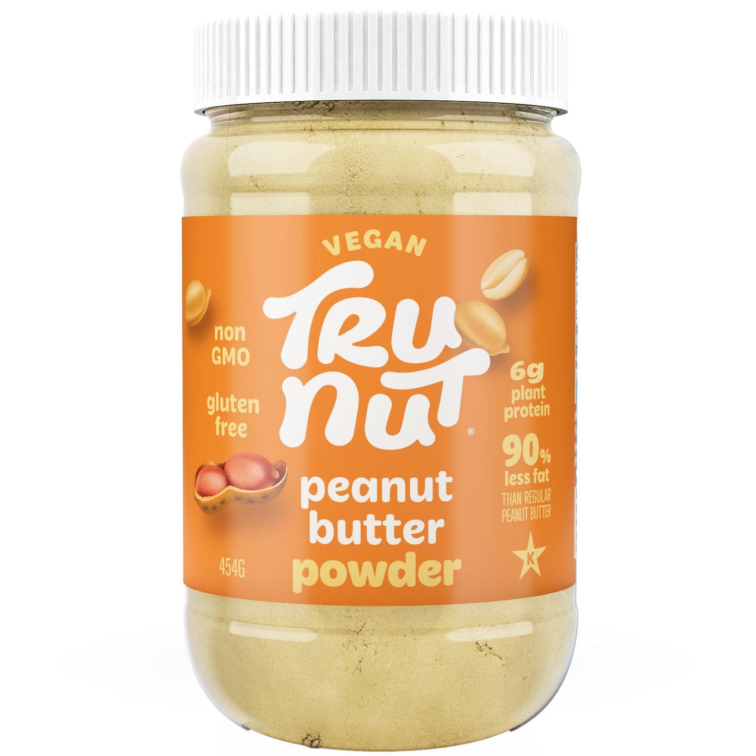 Tru-Nut Peanut Butter Powder - Made with Natural Ingredients - Vegan, Low Carb, Gluten Free, Non GMO - Low Calorie Peanut Butter Protein Powder - Peanut Butter Flavor, 16oz